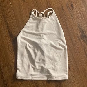 Cream color lace up top